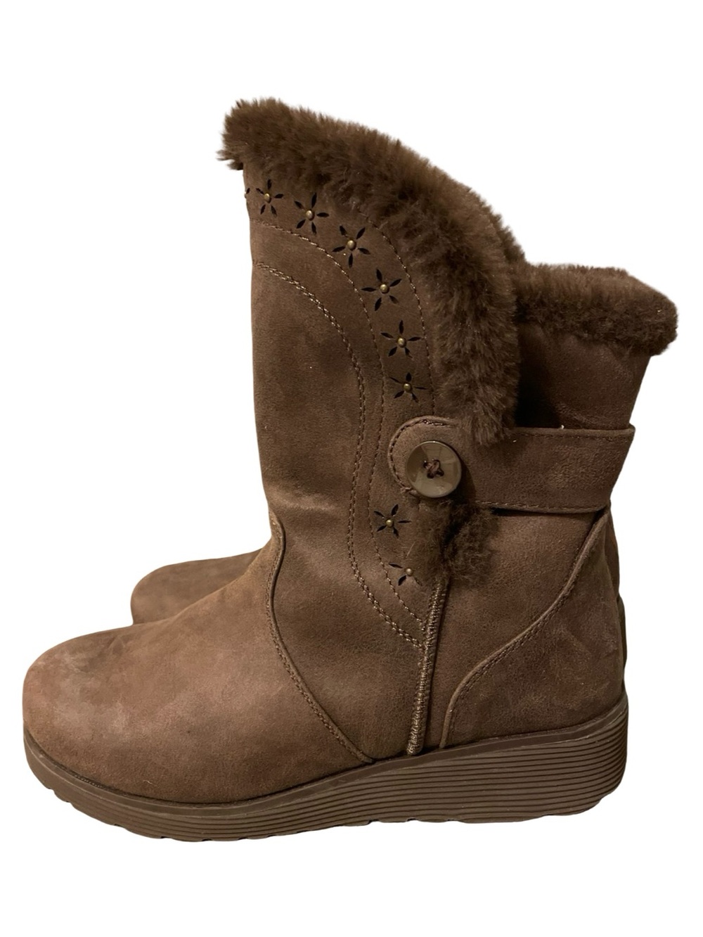 SKECHERS Keepsakes Wedge - Cozy Peak Brown Boot Size 6.5 - Picture 3 of 9